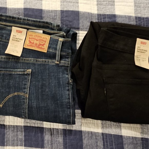 2 311 Shaping Skinny Women's Jeans 1 Black & 1 Blue‎ 24W - Picture 1 of 7